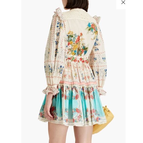 Zimmermann Clover Patched Wrap Mini Dress - Picture 15 of 16